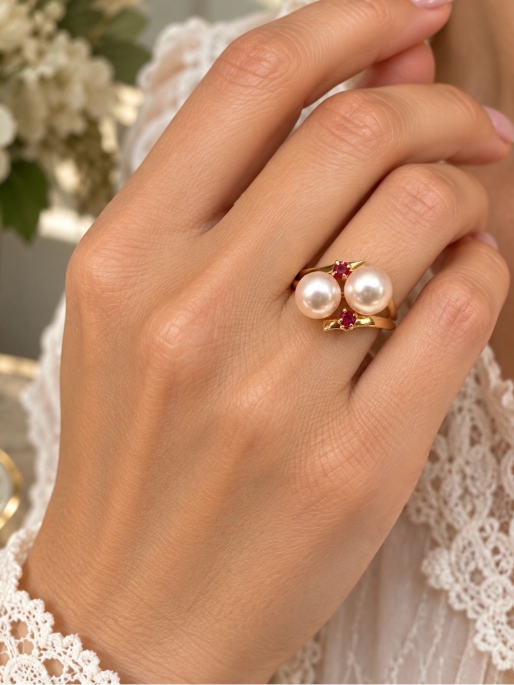 Pearl and Ruby ring
